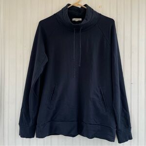 Orvis Women's Navy Cowl neck Long-sleeve Pullover Sweater Size Medium